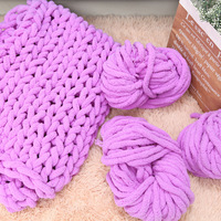 Gros de Chine 100 % Polyester Fil Chenille Moelleux Géant Épais pour Tricot à la Main