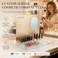 Présentoir de Comptoir Personnalisé en Acrylique pour Cosmétiques, Organisateur de Beauté de Luxe, Support de Test pour Coiffeuse, Prix d'Usine en Gros, Logo OEM/ODM