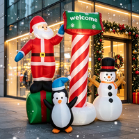 Décoration de Noël gonflable LED lumineuse de 1,5 m (5FT) en gros d'usine, Père Noël avec cadeau, pingouin, bonhomme de neige pour aménagement de lieux