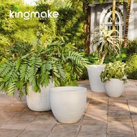 Jardinière contemporaine OEM & ODM avec LOGO personnalisé Jardinière moderne en fibre de verre Pot de jardin de grande taille