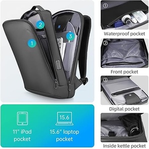 Venta al por mayor multifunción ordenador <span class=keywords><strong>mochila</strong></span> de gran capacidad recargable estudiante bolso impermeable Oxford cremallera para negocios - Product Image 5