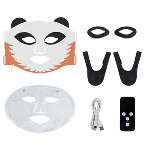 Máscara Facial LED de Silicona con Diseño de Gato y Panda, Terapia de Luz Roja, Azul e Infrarroja, Dispositivo de Belleza para el Cuidado de la Piel en Casa para Mujeres - Product Image 1