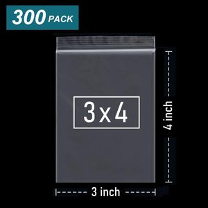 Paquete de 300 bolsas transparentes con cierre de cremallera de 3 x 4 pulgadas, bolsas de plástico resellables para almacenamiento de joyas, para relojes y gafas - Product Image 2