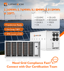 Système de stockage d'énergie solaire BESS en conteneur de 20 pieds ou 40 pieds, adapté aux capacités de 1 MWh, 5 MWh, 10 MWh, avec armoire de batterie extérieure et une durée de vie de 10 ans - Product Image 5