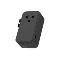 Chargeur de voyage Worldplug GaN 100W, design fin, adaptateur universel pour prise murale, prise de voyage internationale