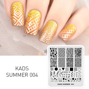 KADS Placas de Estampado de Uñas de Verano para Playa, Plantillas de Acero Inoxidable para Diseño de Uñas de Salón, Herramienta de Diseño de Manicura, 15 Patrones - Product Image 4