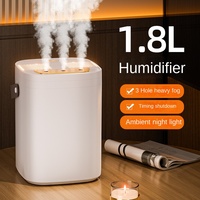 Humidificateur d'air à double pulvérisation 1800ml Diffuseur d'huiles essentielles Diffuseur d'air à ultrasons Diffuseur d'arômes électrique Humidificateur
