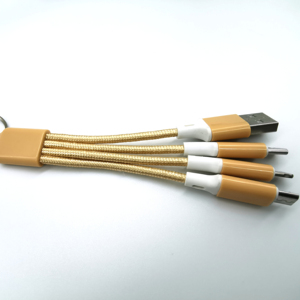 0,13 <span class=keywords><strong>M</strong></span> tejido multifuncional 3 en 1 llavero de Cable de carga USB Cable de carga rápida 8pin micro tipo c USB2.0 USB cable - Product Image 1