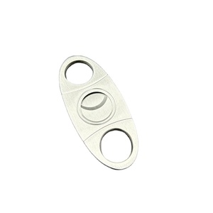 Coupe-cigares de table noir personnalisé en plastique avec logo double lame en acier inoxydable Accessoires pour ustensiles de ciseaux à cigares - Product Image 1