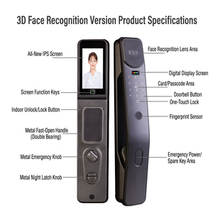 Serrure de porte intelligente à reconnaissance faciale 3D, sécurité, déverrouillage à distance <span class=keywords><strong>WiFi</strong></span> Tuya, alarme, entièrement automatique, verrouillage par empreinte digitale et mot de passe pour la maison - Product Image 4