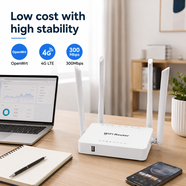 Low Cost Stable 4G LTE Router, MT7620A OpenWrt 1WAN+4LAN Smart Home Wireless Router