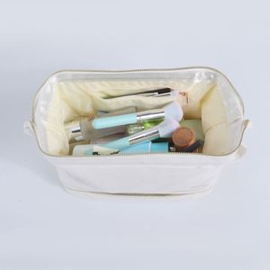 Custom Printed Eco-Friendly Zipper DIY Double Layer Plaid Nylon <b>Cosmetic</b> <b>Organizer</b> Portable Waterproof Women's Makeup for - Product Image 4