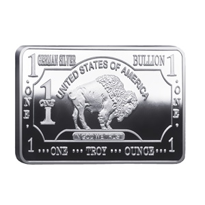 Bloque de moneda conmemorativa de <span class=keywords><strong>banco</strong></span> extranjero de comercio exterior, bloque Chapado en plata, artesanías creativas, barra plateada, decoración en relieve - Product Image 1