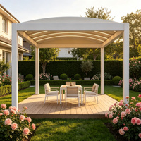 Pergola en aluminium avec toit en tissu, auvent imperméable, abri d'ombrage sur mesure autoportant pour patio, jardin, cour arrière, hôtel - Fournisseur de pergolas