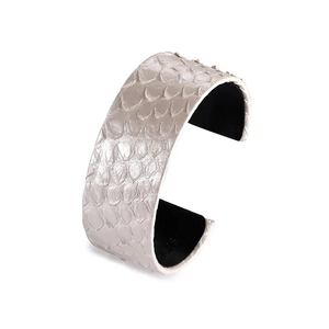 Brazalete ajustable de cuero con estampado de piel de serpiente pitón para hombre, joyería de moda, brazalete de cuero con patrón de forma de serpiente - Product Image 2