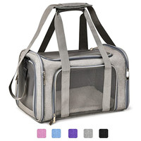 Sac de transport pliable en maille souple pour animaux de compagnie, sac à dos portable approuvé par les compagnies aériennes pour chiens et chats, fabriqué en Oxford