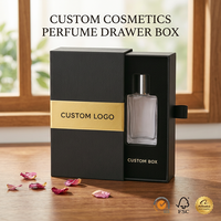 Boîte en carton rigide avec tiroir coulissant sur mesure, avec ruban, réutilisable, faite à la main, diffuseur vide, boîtes de parfum