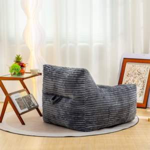 Fauteuil pouf surdimensionné D0100HRITA6 avec accoudoirs, style japonais, en tissu, canapé lounge une place, chaise de sol confortable pour salon - Product Image 6