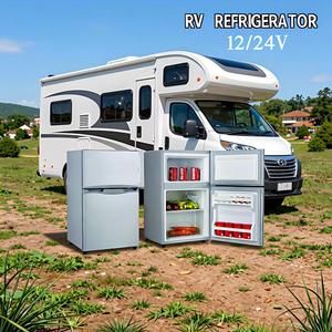 Réfrigérateur portable compact à double porte, 86L, 12V/24V, à énergie solaire, pour camping, camion, camping-car, congélateur rapide - Product Image 1