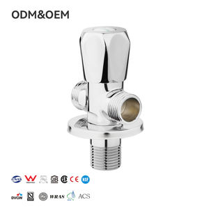 Ein-Ein-Zwei-Ausgang Messing-Eckventil Chrom-Finish Hydraulisches Wasserverteilungsventil PN10 FKM-Dichtung Waschmaschinen-Toilettenschlauch - Product Image 1