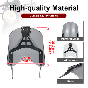 Waximoto Compatibile con <span class=keywords><strong>Moto</strong></span> <span class=keywords><strong>Guzzi</strong></span> V7 <span class=keywords><strong>750</strong></span> II III 2008-2020 Parabrezza Aftermarket con Staffa di Supporto in Acciaio - Product Image 3