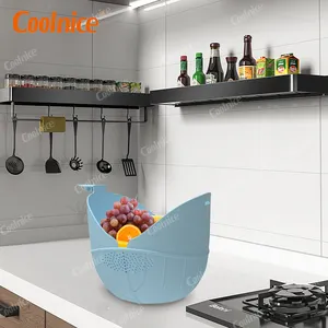 Coolnice Strumpf Silikon Küchen wäsche Abfluss körbe Küchen bedarf Verstellbare Spüle Waschen Obst Gemüse Siebe Körbe