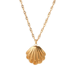 אופנה סיטונאית אופנה זהב 18k מצופה זהב יפהפייה תליון פרימיום שרשרת נירוסטה לנשים מתנה קלאסית - Product Image 1