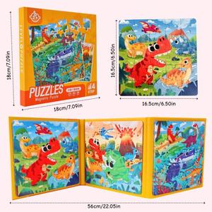 Puzzle d'apprentissage préscolaire pour tout-petits avec images mignonnes de dinosaures, animaux et véhicules pour garçons et filles de 3, 4, 5 et 6 ans - Product Image 6