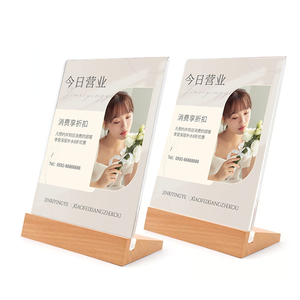 Wood Base Acrylic Stand Acrylic Sign Standing Sign Poster Acrylic Greeting <strong>Card</strong> Display Wooden Base <strong>Table</strong> <strong>Card</strong> - Product Image 4