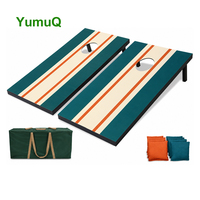 Ensemble de planches de cornhole YumuQ personnalisées en contreplaqué multicouche avec cadre en pin et sacs de haricots, jeu de cornhole pour jardin et cour arrière