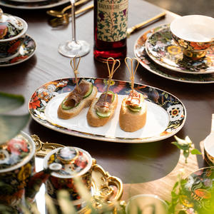 Service de table en porcelaine fine de luxe avec animaux de la forêt, avec ustensiles, passe au lave-vaisselle, pour la maison, les fêtes et l'hôtellerie - Product Image 4