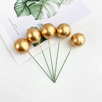 10 pièces/sac, Taille 2, 2,5, 3, 4 cm, Boules artificielles Or, Argent, Rose, Bleu, Décoration de gâteau Joyeux Anniversaire, Fournitures de décoration de gâteaux