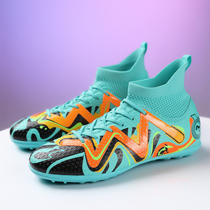 Inventario all'ingrosso del maschio e della femmina della maglia di gomma degli uomini della maglia Q6007 alto taglio FG/TF scarpe da calcio per gli studenti adulti partite di calcio - Product Image 4