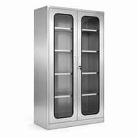 Armoire de classement en acier inoxydable 304 201 robuste et verrouillable à 2 portes vitrées, directement de l'usine, pour bureau