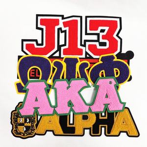 Serviette Chenille Patches pour Vêtements Chaleur Appliquée Fraternité Sororité Lettres Grecques Patchs - Product Image 2