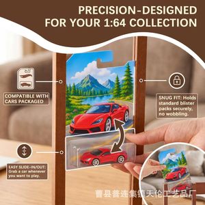 Estante de almacenamiento de coches de juguete de madera transfronterizo, estantería de pared para modelos de coches, decoración para tiendas - Product Image 2