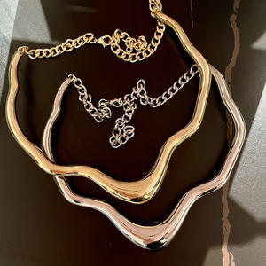 Collier ras du cou en alliage goutte d'eau plaqué argent, bijoux de mode pour femme, idéal pour les fêtes 2024 - Product Image 4