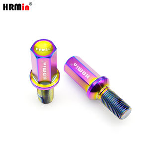 Hrmin कस्टम रंग टाइटेनियम स्क्रू व्हील बोल्ट M14 * 1.5 मिमी विस्तारित हेड ग्रा5 टाइटेनियम मिश्र धातु Ti-6Al-4V बॉल सीट स्थिति नई - Product Image 1