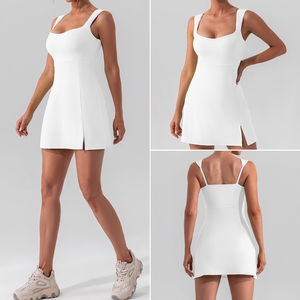 ชุดเทนนิสสั้นแบบเปิดหลังสุดเซ็กซี่สำหรับผู้หญิง ขายส่ง รับทำโลโก้ ชุดโยคะแห้งเร็ว ชุดออกกำลังกาย - Product Image 4