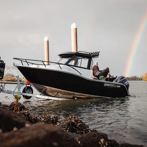 Nouveau bateau <span class=keywords><strong>de</strong></span> pêche en aluminium <span class=keywords><strong>de</strong></span> qualité marine <span class=keywords><strong>de</strong></span> 6,25 m (21 pieds) avec <span class=keywords><strong>moteur</strong></span> hors-bord et <span class=keywords><strong>remorque</strong></span> avec cabine <span class=keywords><strong>moteur</strong></span> - Product Image 1