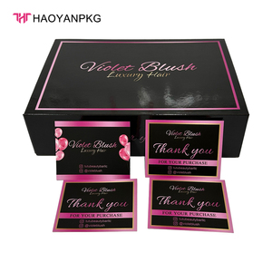 <span class=keywords><strong>Carte</strong></span> de Remerciement Personnalisée pour Emballage d'Extensions Capillaires avec Logo Privé – Emballage Cadeau en Papier pour Entreprise de Coiffure - Product Image 3