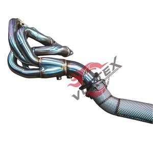 Collecteur de tuyau d'échappement en acier inoxydable T304 à haut débit Vortex - 1,5 mm d'épaisseur, finition bleu brûlé poli pour Ferrari F430 - Product Image 1