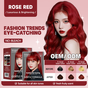 Tinte para el Cabello en Espuma Rojo Rosa <span class=keywords><strong>VOJO</strong></span> 25ml*10, Fórmula Vegetal Sin Amoníaco, Tonos de Moda Disponibles, Éxito de Ventas en Tailandia y Vietnam - Product Image 2