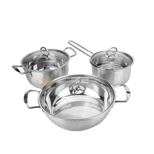 Juego de Ollas y Sartenes de <span class=keywords><strong>Cocina</strong></span> de Acero Inoxidable Moderno y Ecológico de Alta Calidad, 6 Piezas, Apto <span class=keywords><strong>para</strong></span> Horno y Lavavajillas, Venta al por Mayor - Product Image 3