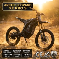 Moto tout-terrain électrique Arctic Leopard XE Pro S Enduro 72V 600Nm 100km/h, fourche KKE 37mm 220mm 4 pistons, application adulte, vente en gros, usine OEM