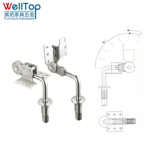 WELLTOP Hot Sale Furniture Accessories Hardware Metal Hinge Adjustable Silver Headrest Mechanism Sofa Headrest Hinges