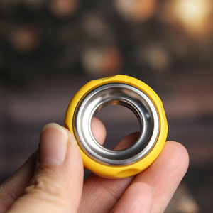 Cheese <b>Ring</b> Ratchet Fidget <b>Spinner</b> Stainless Steel POM <b>Ring</b> Pusher Card Adult Metal Decompression Coin EDC Pusher for Cards - Product Image 3