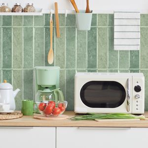 Autocollant mural en mosaïque de carreaux à lattes en résine époxy <span class=keywords><strong>vert</strong></span> sauge Seafoam, aspect pierre vieillie, 300x300mm, étanche, pour crédence - Product Image 5