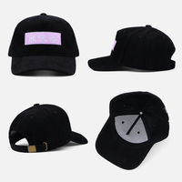 Gorra de béisbol de pana de 5 paneles personalizada con bordado en relieve, gorra snapback ajustable para hombre y mujer