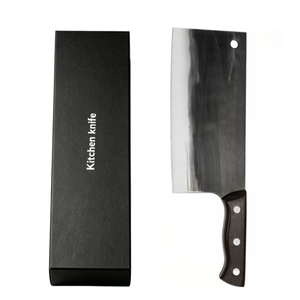 Couteau de chef chinois traditionnel de 7,8 pouces, couteau de boucher de cuisine à manche ergonomique en bois foncé, robuste et polyvalent, OEM - Product Image 1
